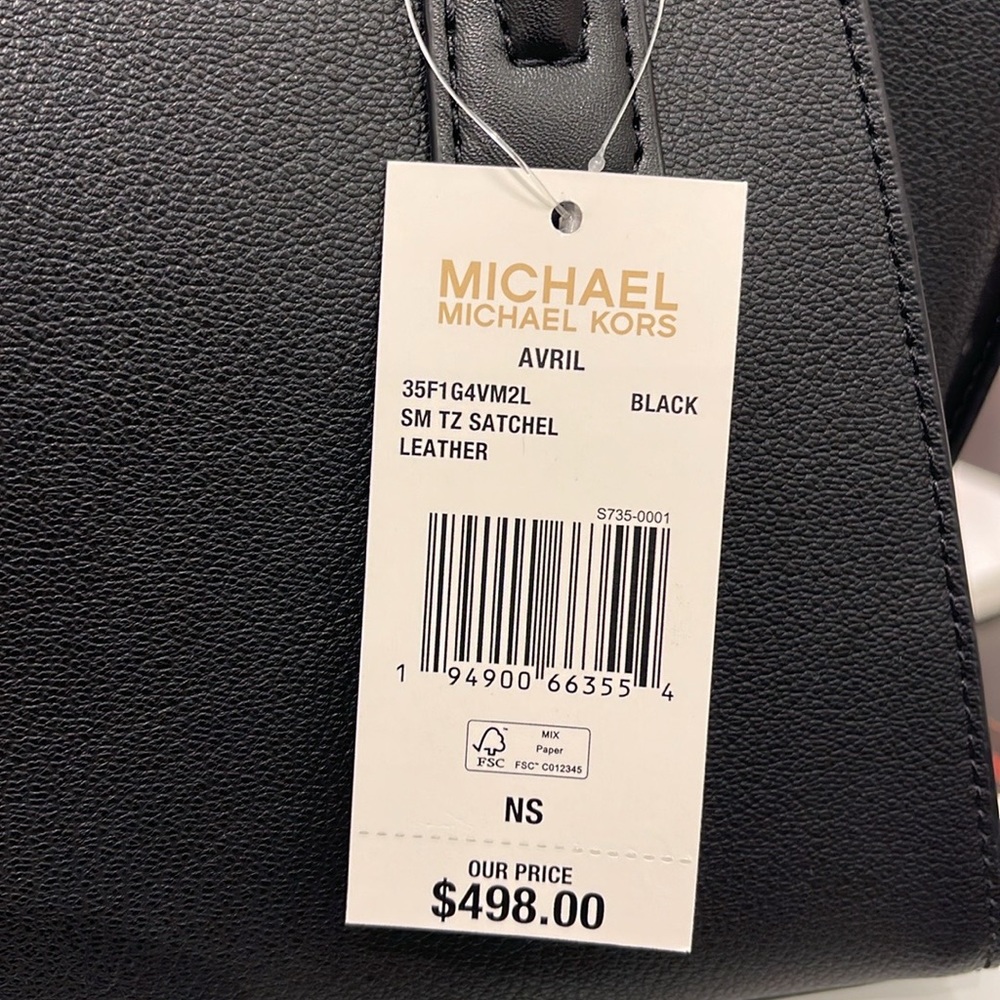 MICHAEL KORS Avril Small Leather Top-Zip Satchel NWT - Picture 7 of 16